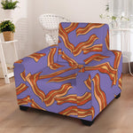 Purple Bacon Pattern Print Armchair Slipcover