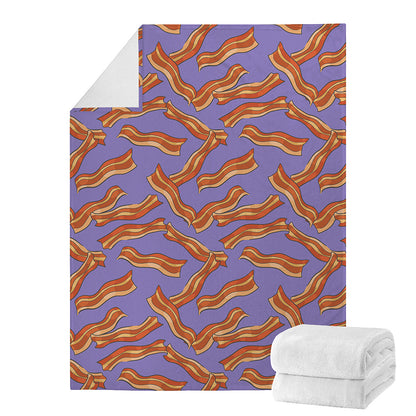 Purple Bacon Pattern Print Blanket