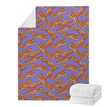 Purple Bacon Pattern Print Blanket