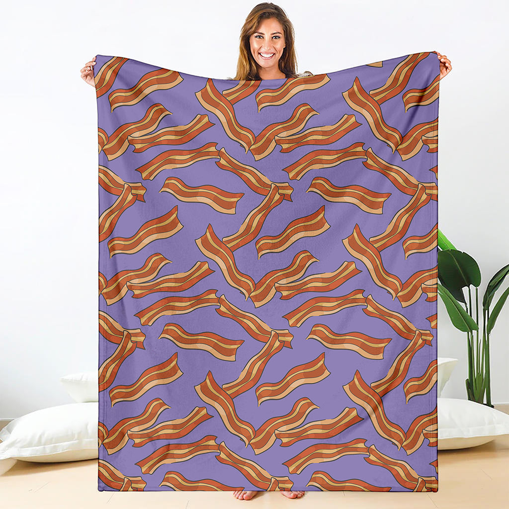 Purple Bacon Pattern Print Blanket