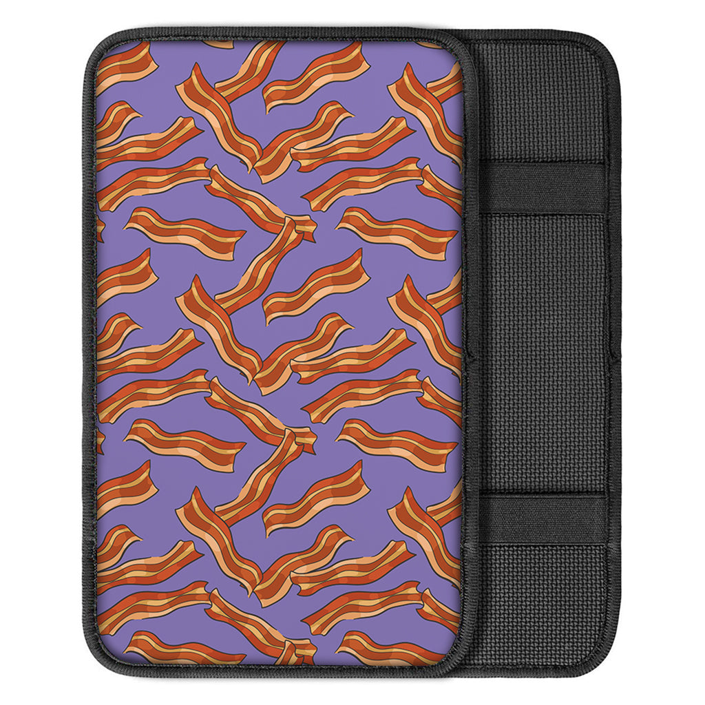 Purple Bacon Pattern Print Car Center Console Cover