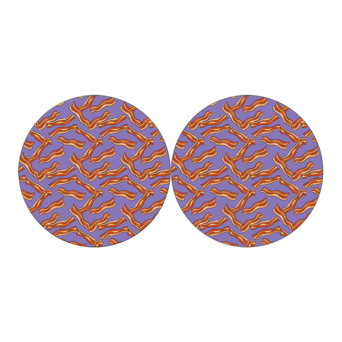 Purple Bacon Pattern Print Car Coasters