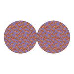 Purple Bacon Pattern Print Car Coasters