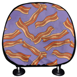 Purple Bacon Pattern Print Car Headrest Covers