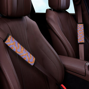 Purple Bacon Pattern Print Car Seat Belt Covers