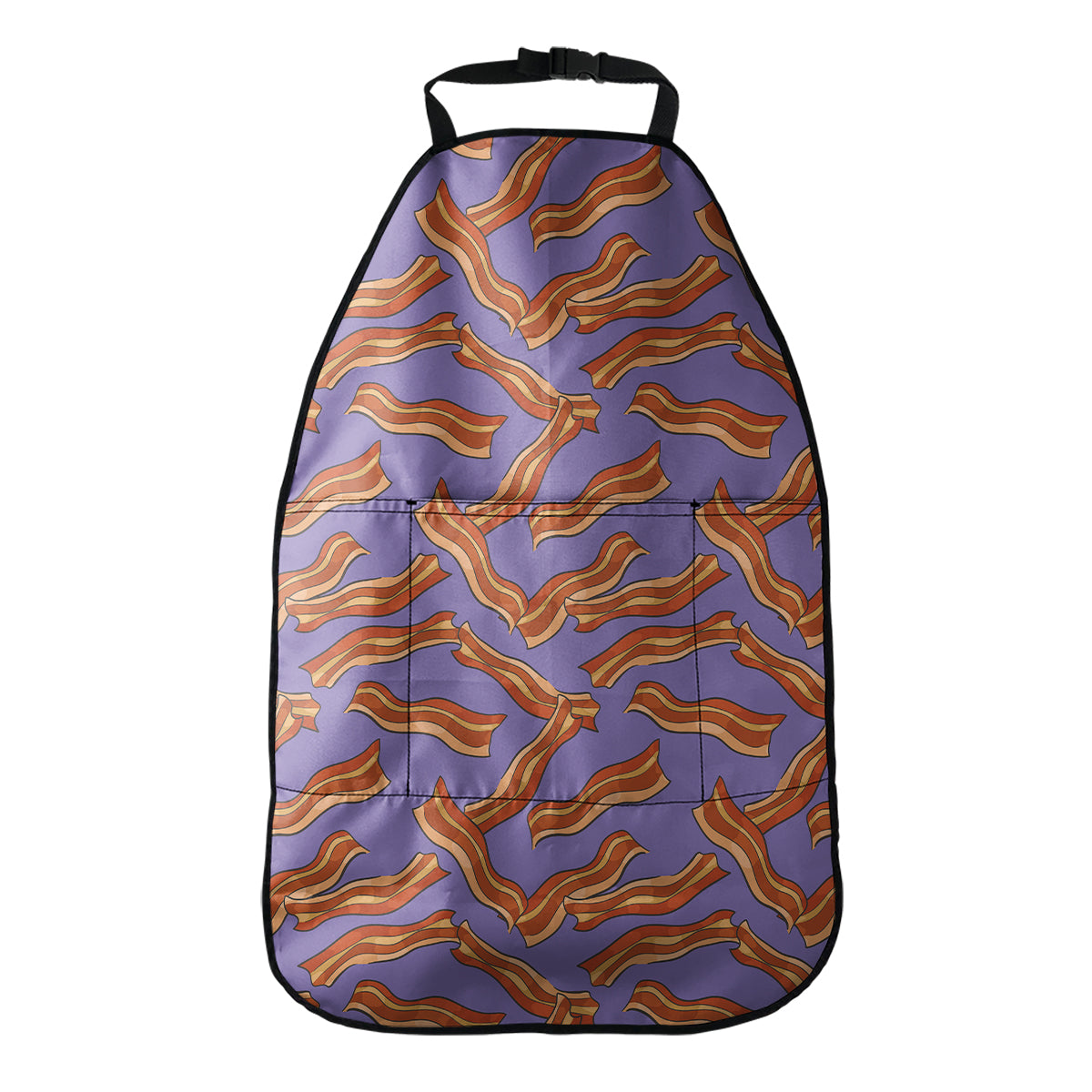 Purple Bacon Pattern Print Car Seat Organizers