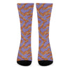 Purple Bacon Pattern Print Crew Socks