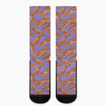 Purple Bacon Pattern Print Crew Socks