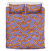 Purple Bacon Pattern Print Duvet Cover Bedding Set