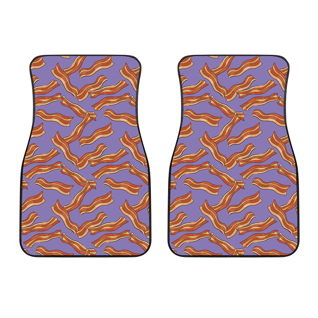 Purple Bacon Pattern Print Front Car Floor Mats