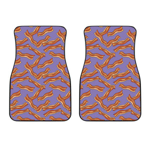 Purple Bacon Pattern Print Front Car Floor Mats