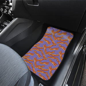 Purple Bacon Pattern Print Front Car Floor Mats