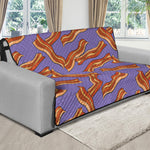 Purple Bacon Pattern Print Futon Protector