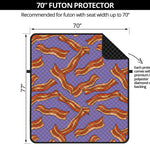 Purple Bacon Pattern Print Futon Protector