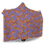 Purple Bacon Pattern Print Hooded Blanket