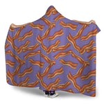Purple Bacon Pattern Print Hooded Blanket