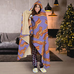 Purple Bacon Pattern Print Hooded Blanket