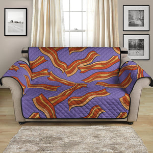 Purple Bacon Pattern Print Loveseat Protector