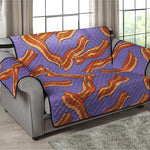 Purple Bacon Pattern Print Loveseat Protector