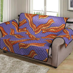 Purple Bacon Pattern Print Loveseat Protector