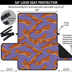 Purple Bacon Pattern Print Loveseat Protector