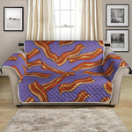 Purple Bacon Pattern Print Loveseat Protector