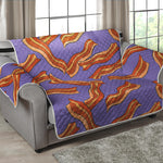 Purple Bacon Pattern Print Loveseat Protector