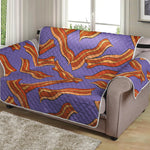 Purple Bacon Pattern Print Loveseat Protector