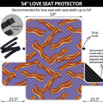 Purple Bacon Pattern Print Loveseat Protector