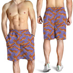 Purple Bacon Pattern Print Men's Shorts