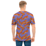 Purple Bacon Pattern Print Men's T-Shirt