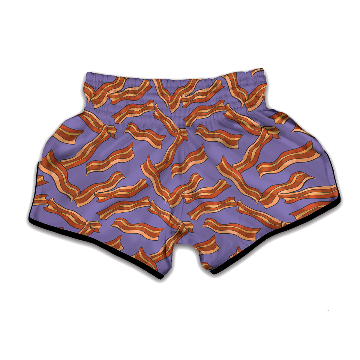 Purple Bacon Pattern Print Muay Thai Boxing Shorts