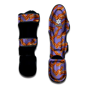 Purple Bacon Pattern Print Muay Thai Shin Guard