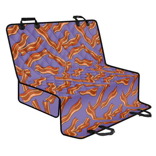 Purple Bacon Pattern Print Pet Car Back Seat Cover