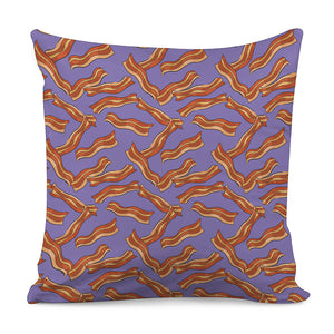 Purple Bacon Pattern Print Pillow Cover