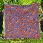 Purple Bacon Pattern Print Quilt