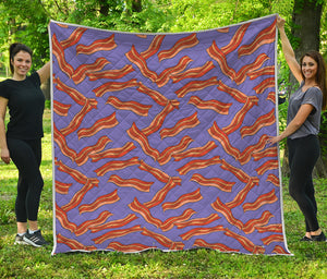 Purple Bacon Pattern Print Quilt