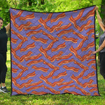 Purple Bacon Pattern Print Quilt