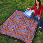 Purple Bacon Pattern Print Quilt