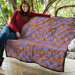 Purple Bacon Pattern Print Quilt