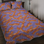 Purple Bacon Pattern Print Quilt Bed Set