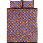 Purple Bacon Pattern Print Quilt Bed Set