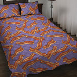 Purple Bacon Pattern Print Quilt Bed Set