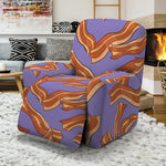 Purple Bacon Pattern Print Recliner Slipcover