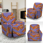 Purple Bacon Pattern Print Recliner Slipcover