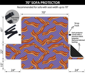 Purple Bacon Pattern Print Sofa Protector