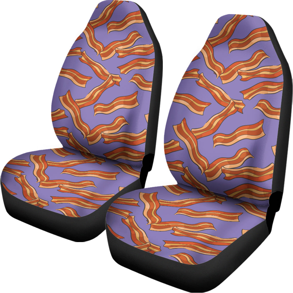 Purple Bacon Pattern Print Universal Fit Car Seat Covers