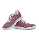 Purple Bacon Pattern Print White Sneakers