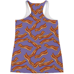 Purple Bacon Pattern Print Women's Racerback Tank Top