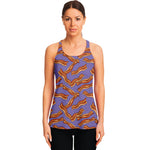 Purple Bacon Pattern Print Women's Racerback Tank Top